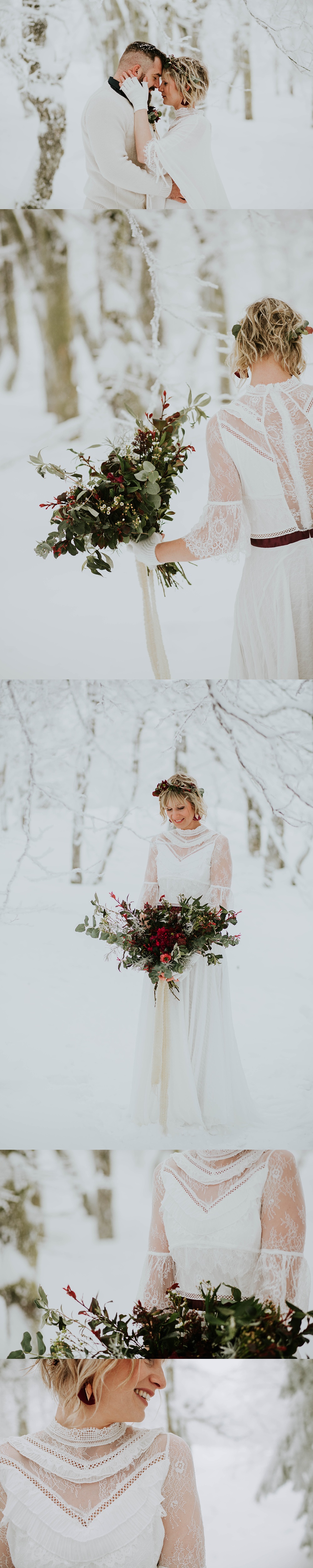 Mariage dans la neige Vosges