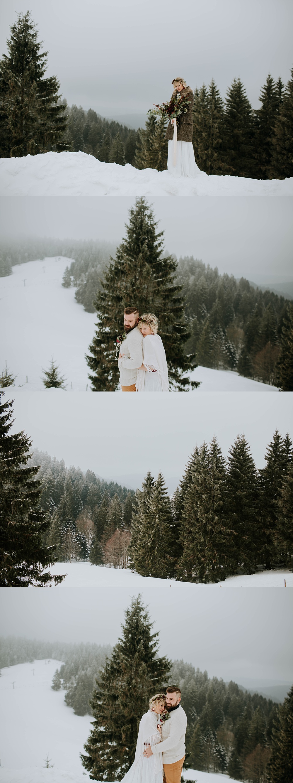 Mariage dans la neige Vosges