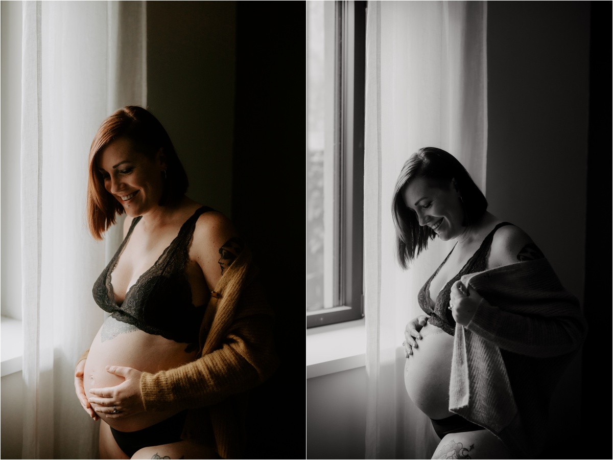 Séance photo de grossesse intimiste à la maison Strasbourg