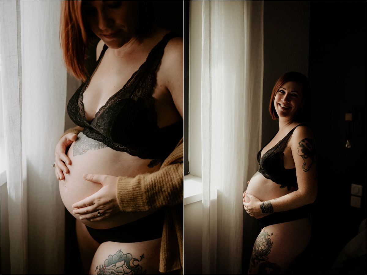 Séance photo de grossesse intimiste à la maison Strasbourg