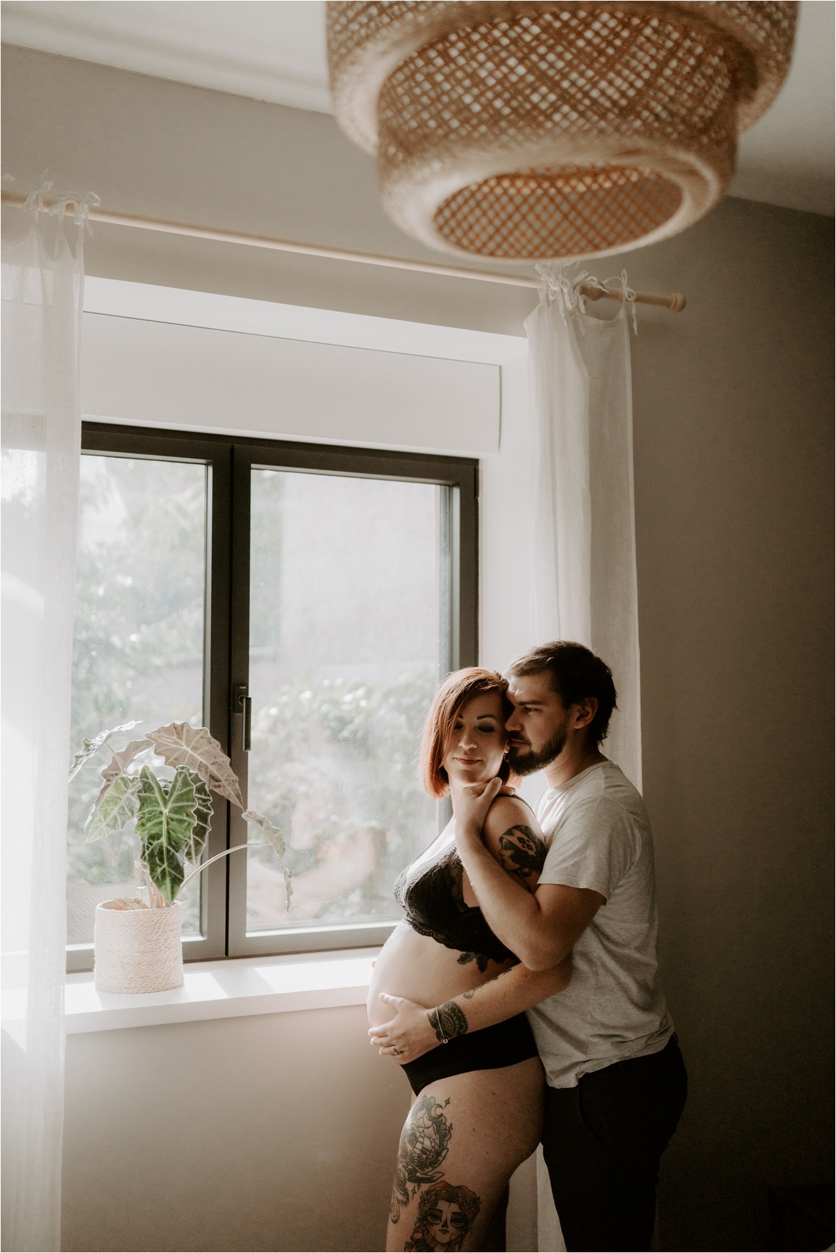 Séance photo intimiste grossesse en couple Alsace