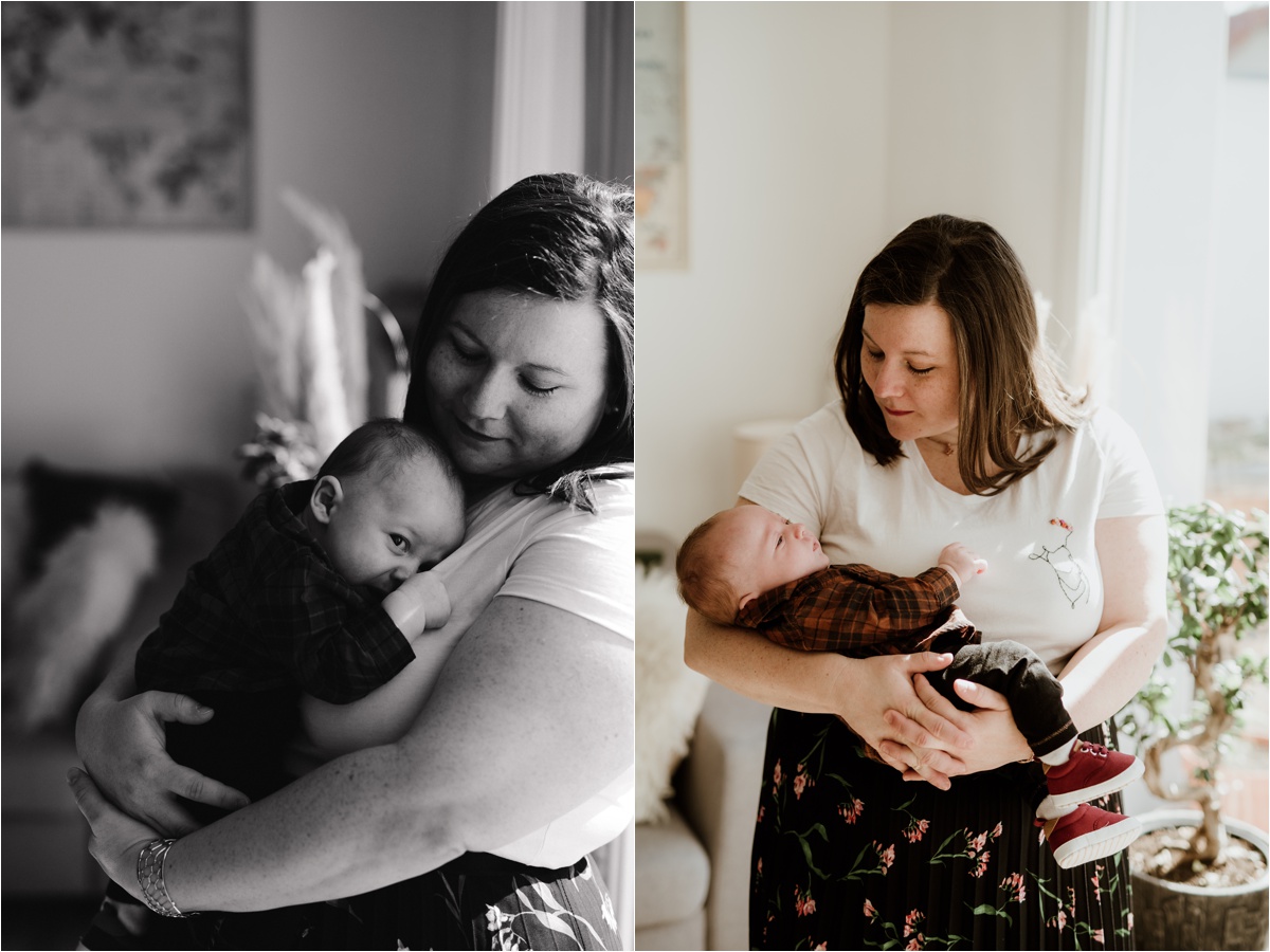 séance photo avec bébé à la maison