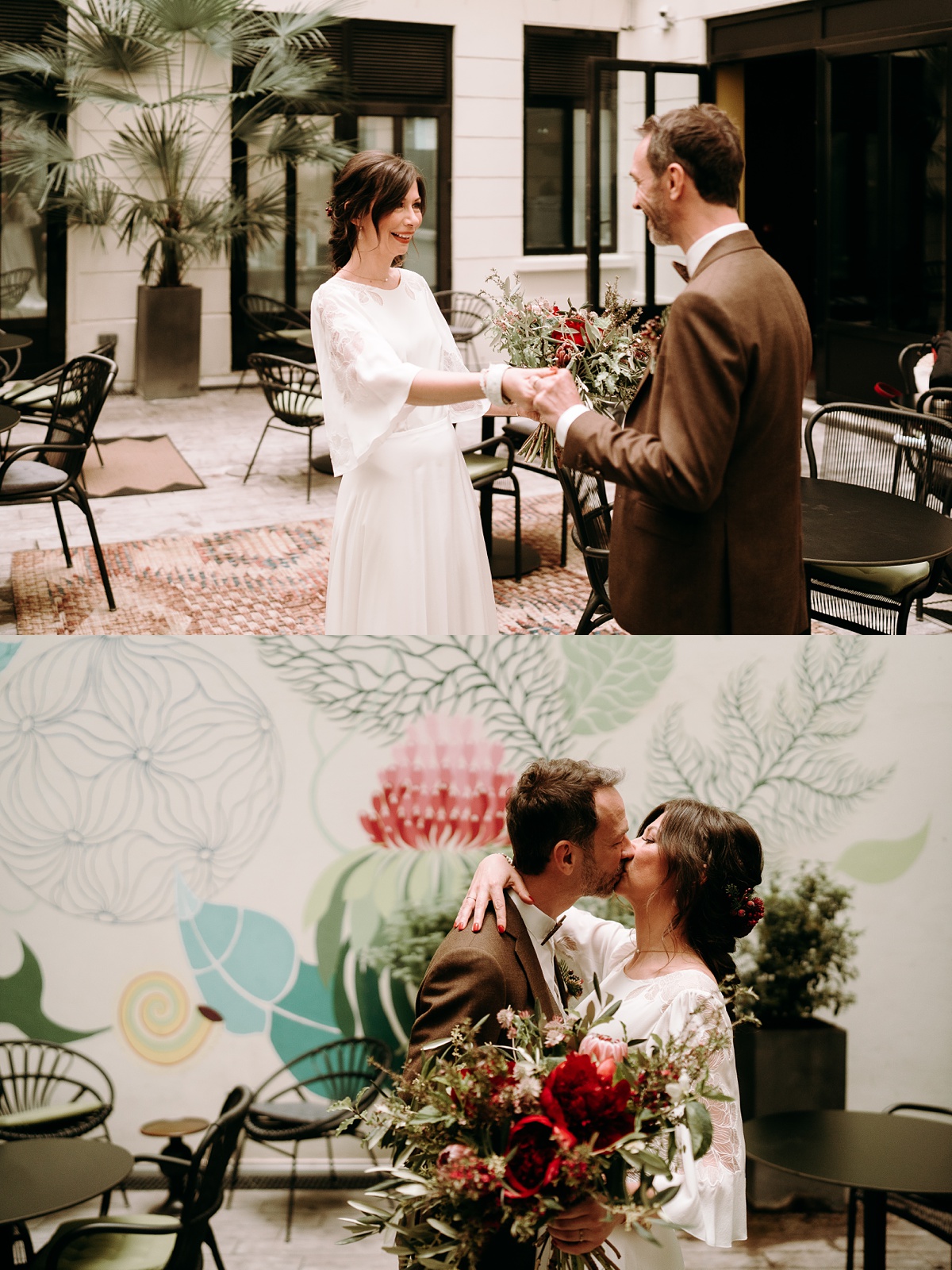 Photographe mariage bohème chic Paris